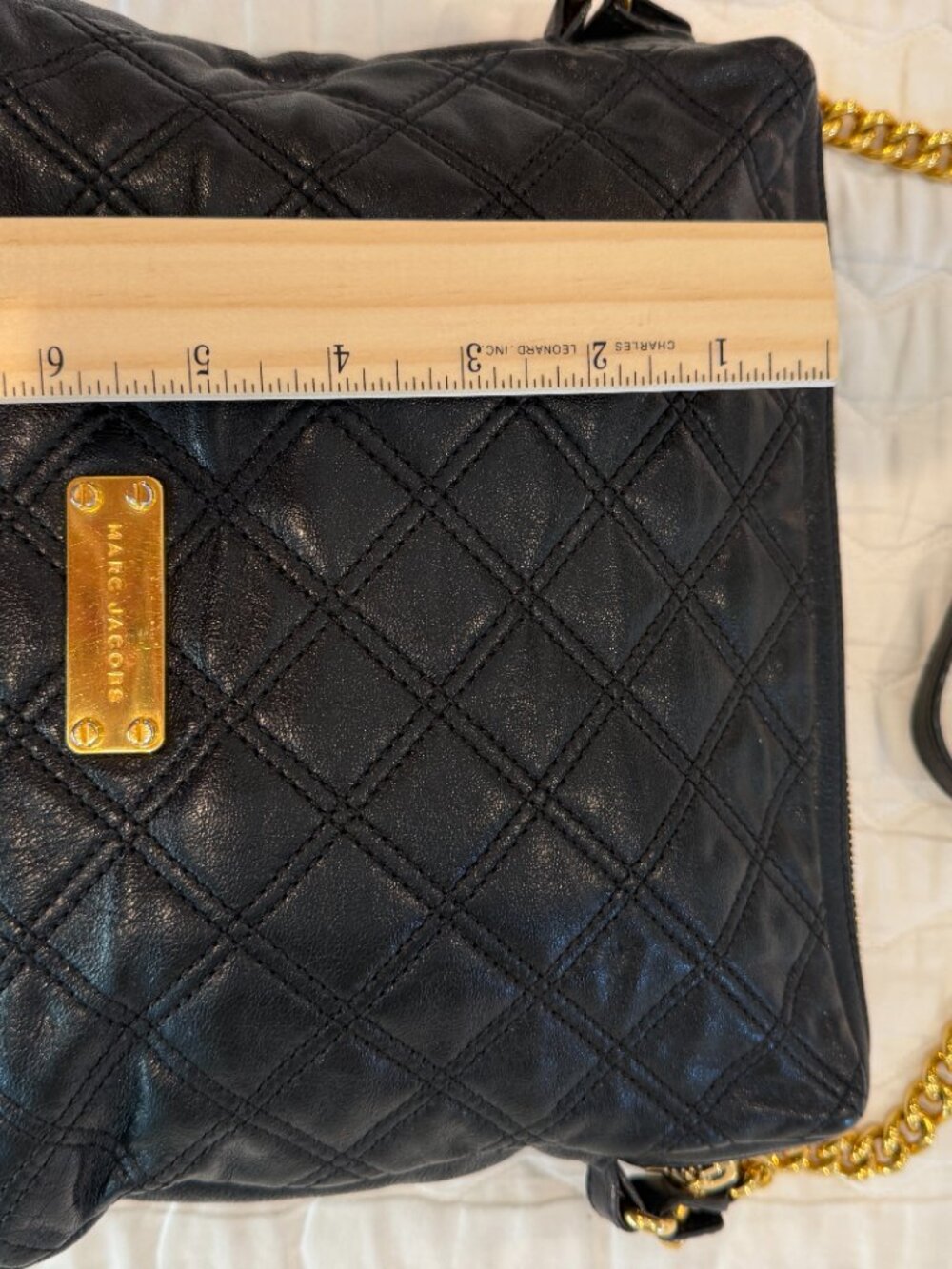 CLASSIC MARC JACOBS BLACK QUILTED LEATHER SHOULDER BAG - Picture 5 of 6
